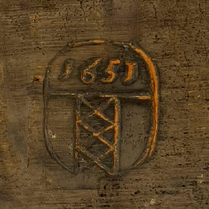 Cask gauge approval mark with coat of arms of Amsterdam and the year 1651